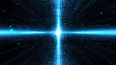 4K科技蓝色粒子宇宙时光隧道穿梭背景PR视频的预览图